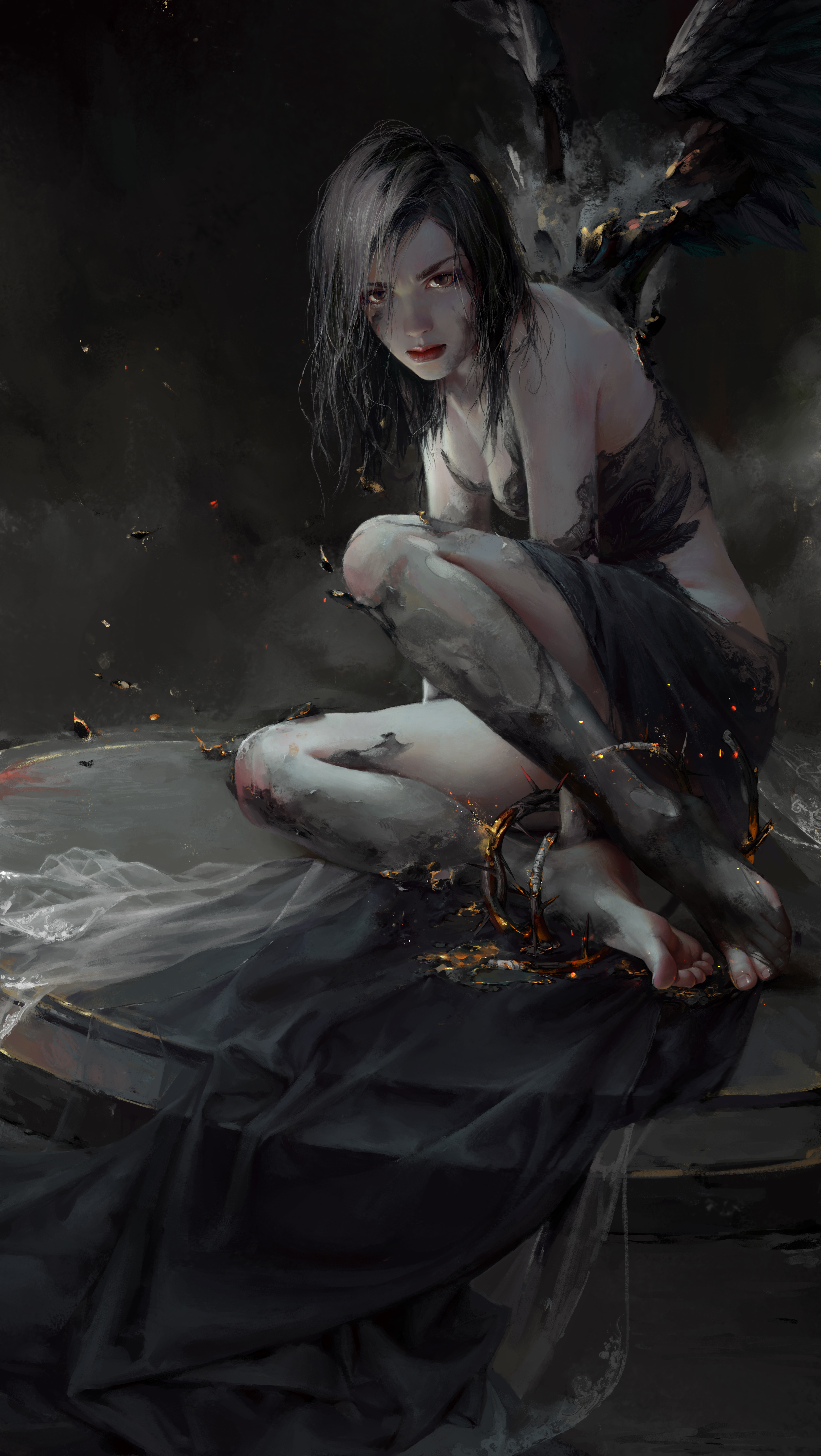 裙子｜黑色的翅膀｜幻想女孩