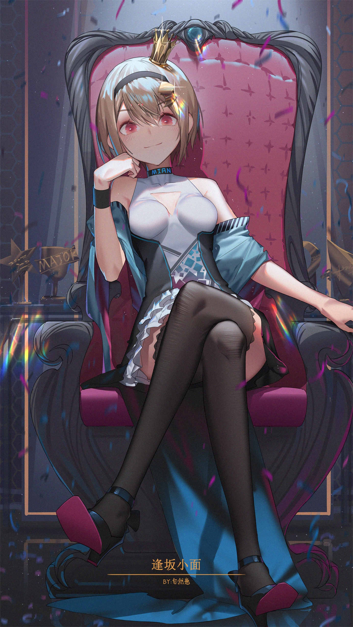 动漫女孩｜粉红色的眼睛｜短发