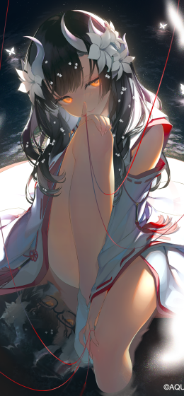 分趾袜｜黑头发｜花朵