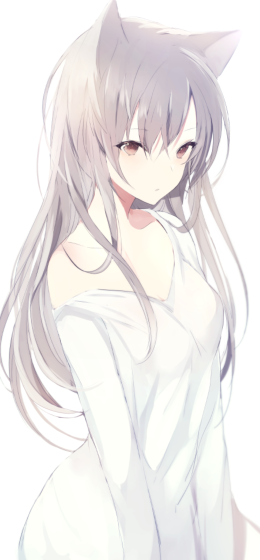 白色背景｜动物耳朵｜猫女孩