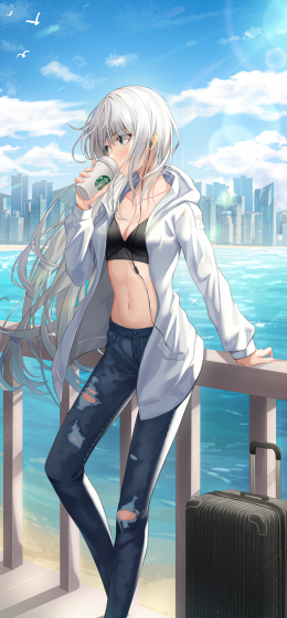 星巴克｜咖啡｜动漫女孩