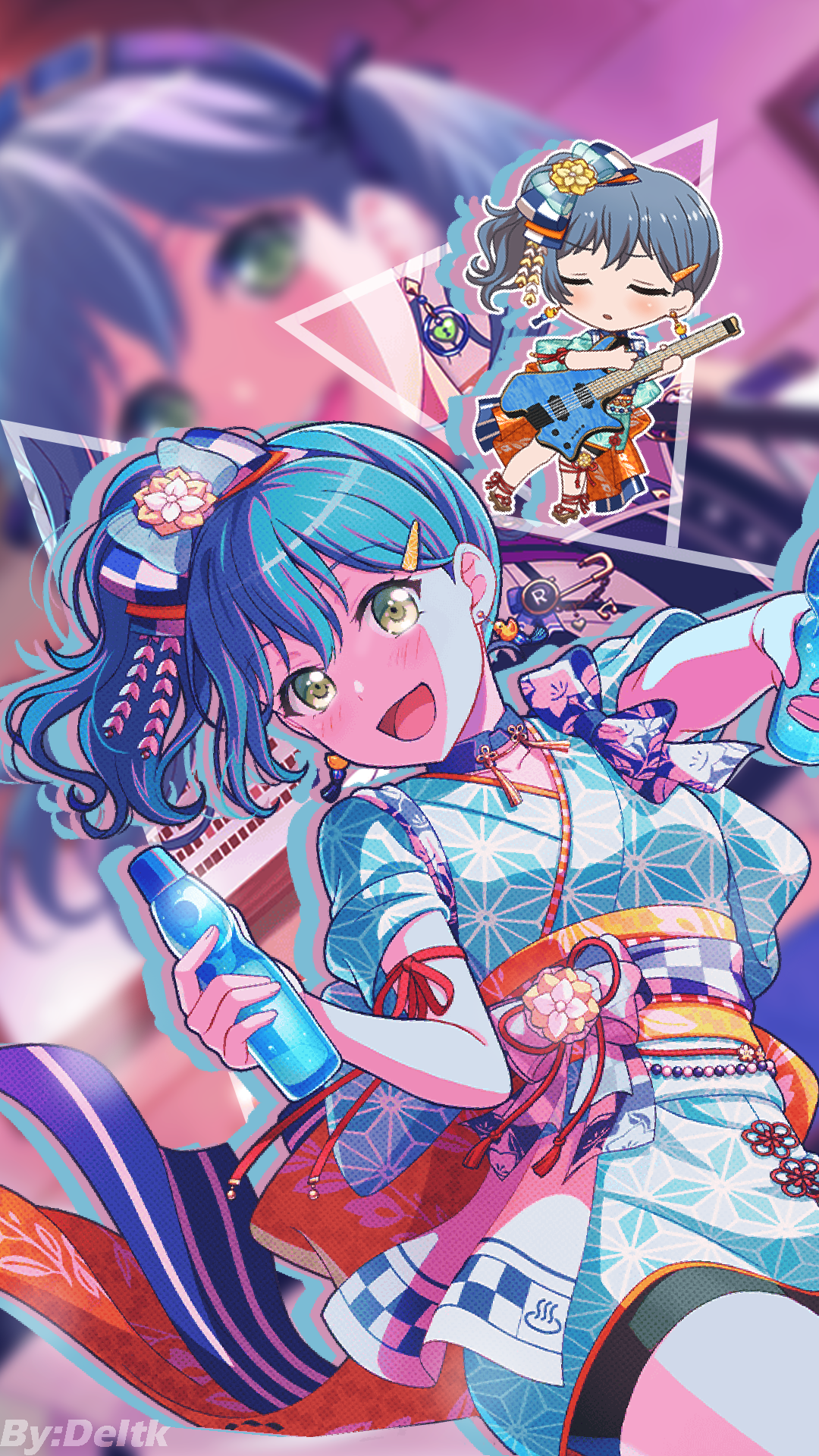 绿眼睛｜蓝色头发｜长头发