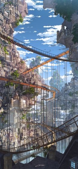 动漫｜天空｜木桥