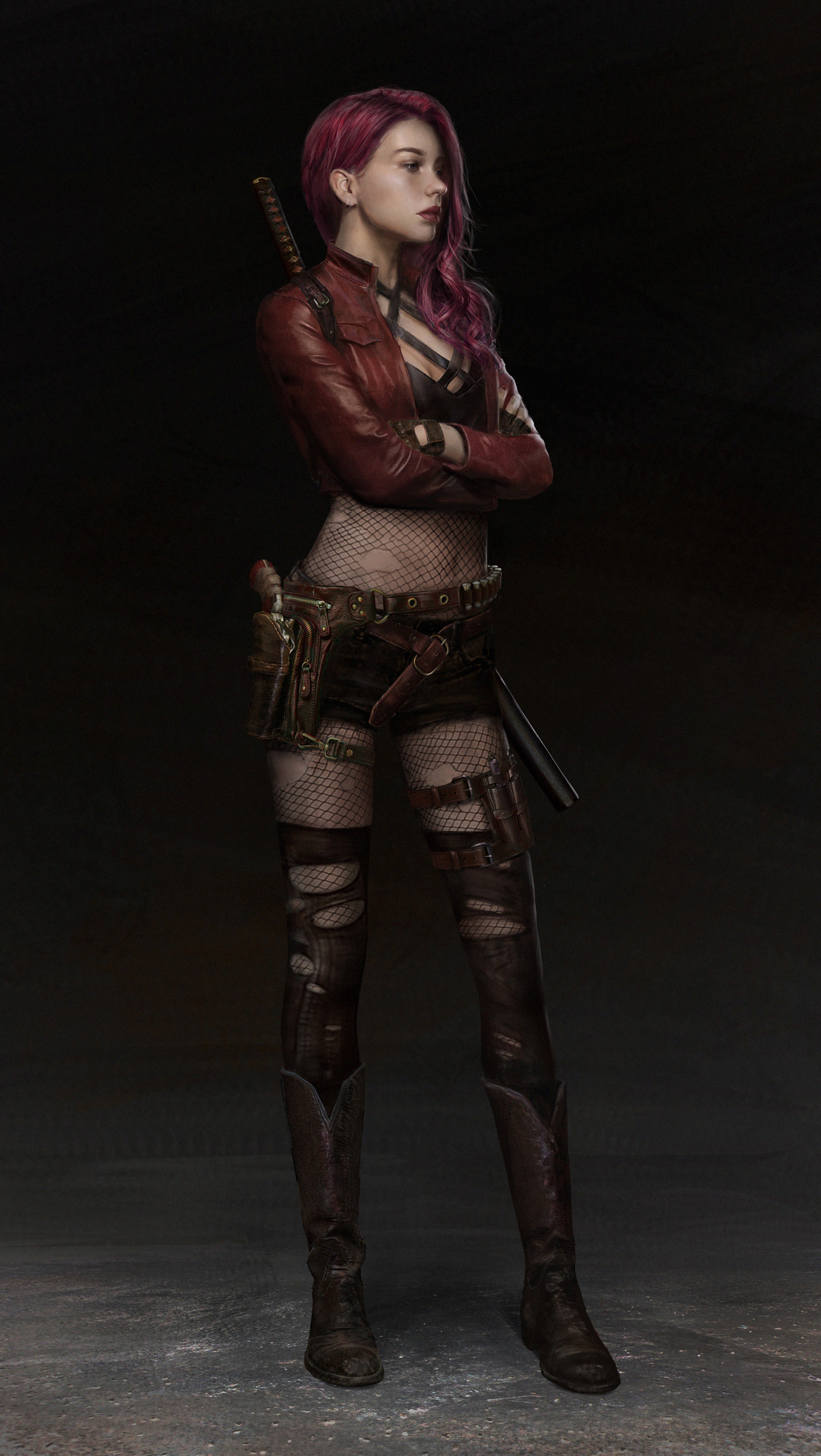 纵向显示｜鱼网｜双臂交叉