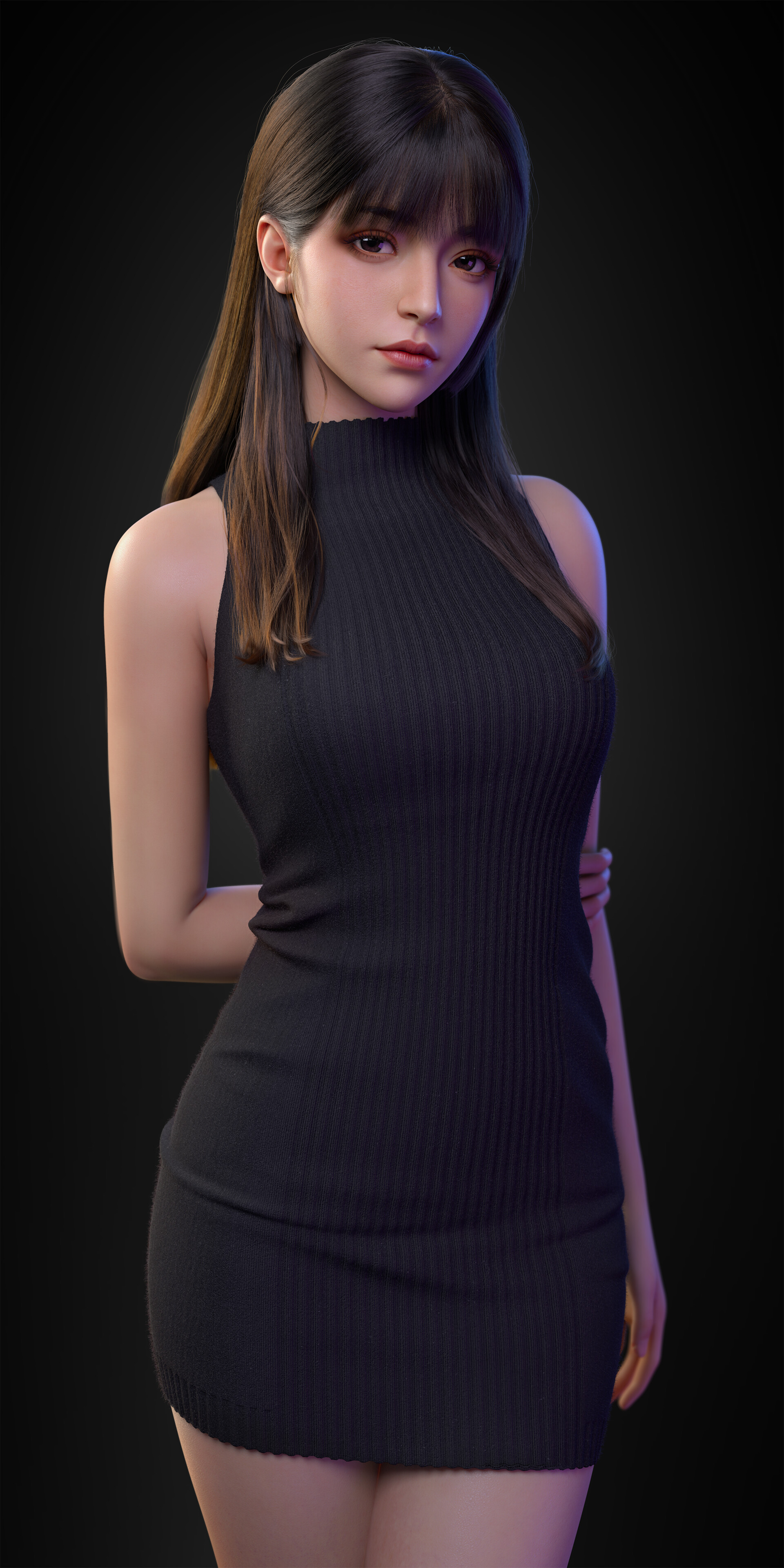 黑色连衣裙｜女性｜亚洲人