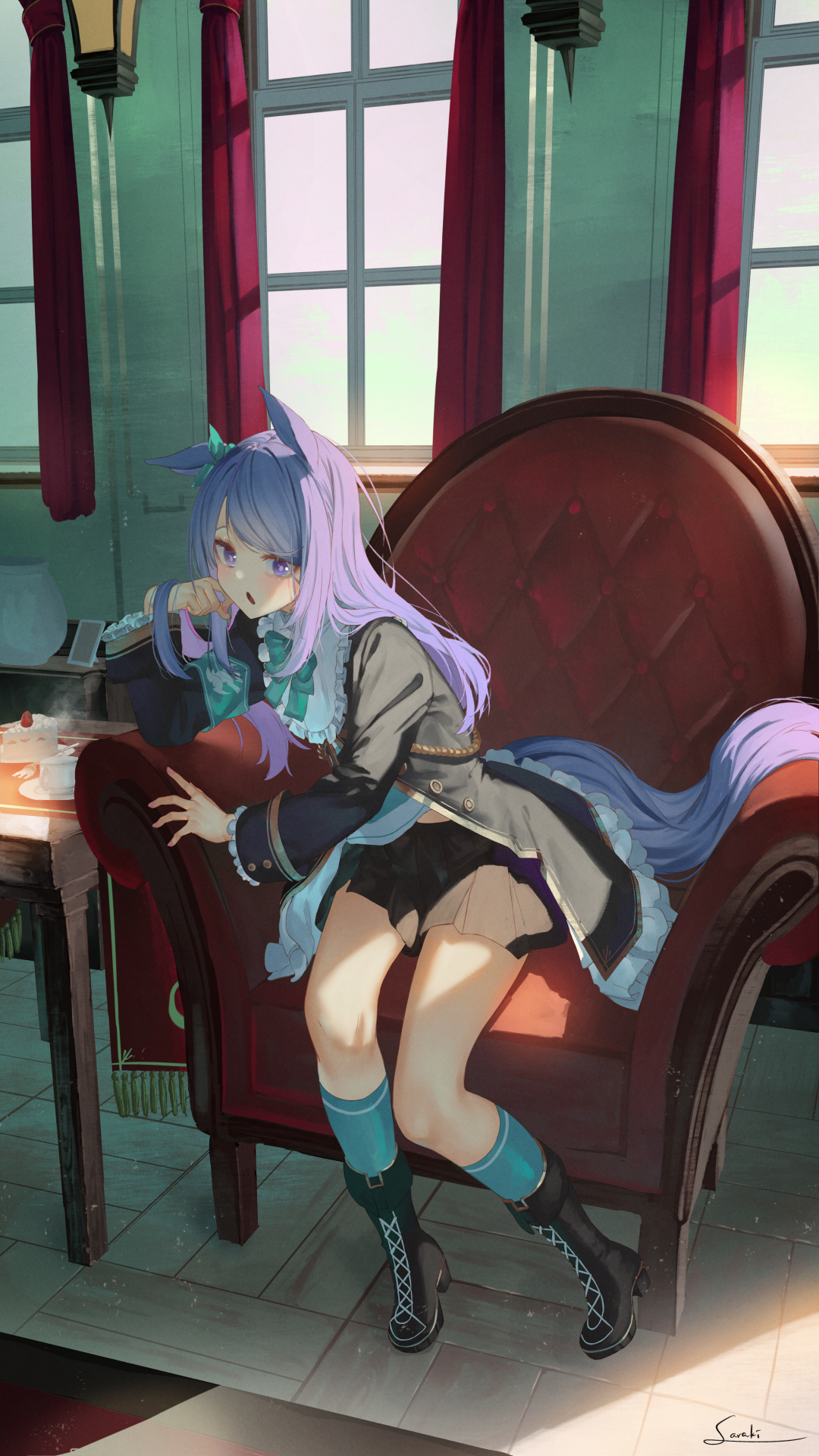 乌玛娘漂亮德比｜坐着｜黑色靴子