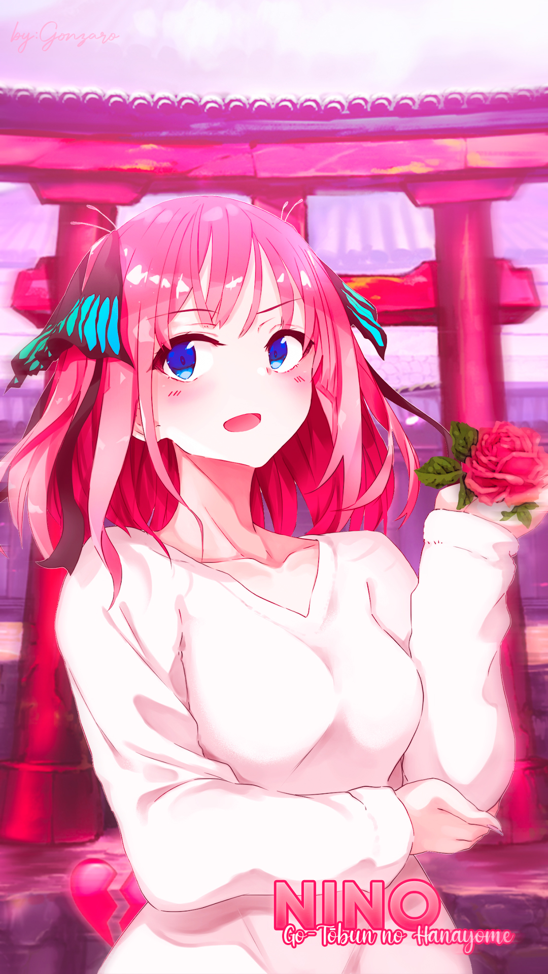 粉红色的头发｜蓝眼睛｜中野二乃