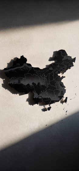 黑色中国地图 — 最小 iPhone 壁纸