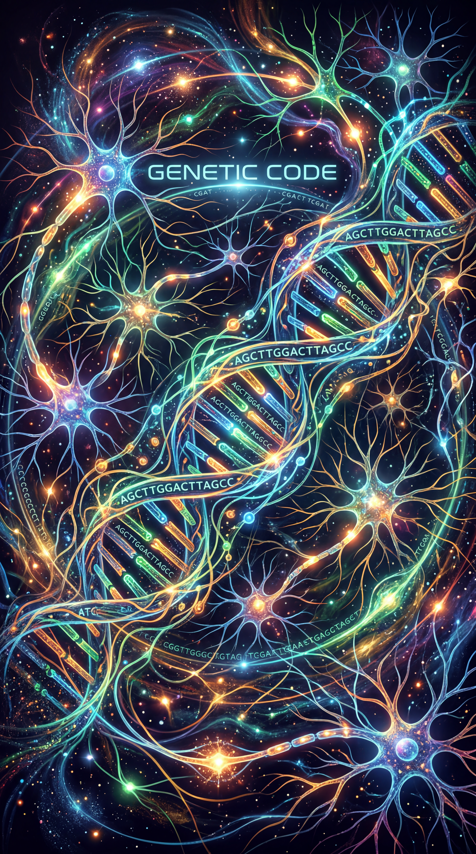 遗传密码：宇宙螺旋|神经 DNA 星云 |基因组发光