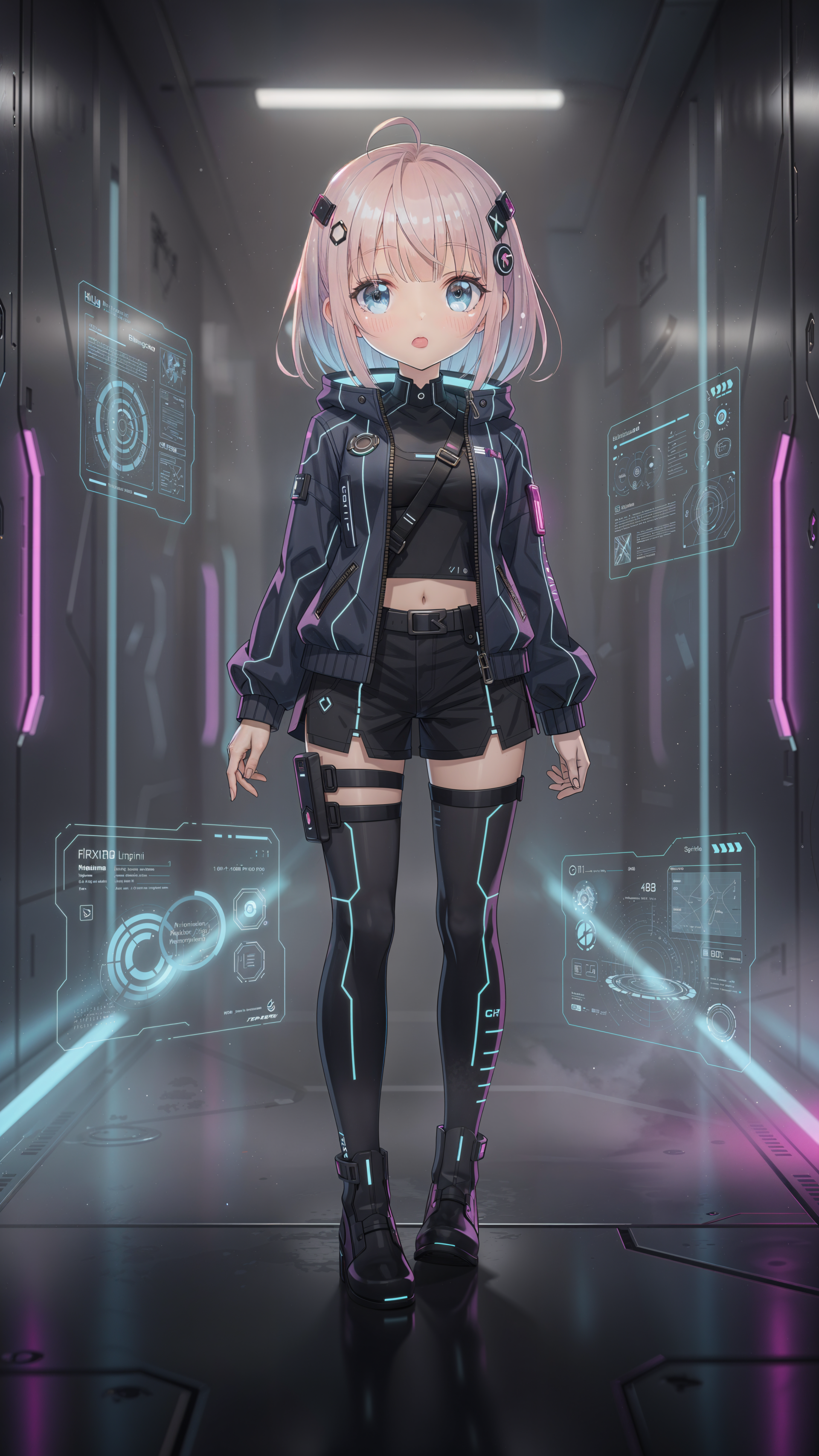 霓虹卡哇伊网络女孩 — iPhone 壁纸