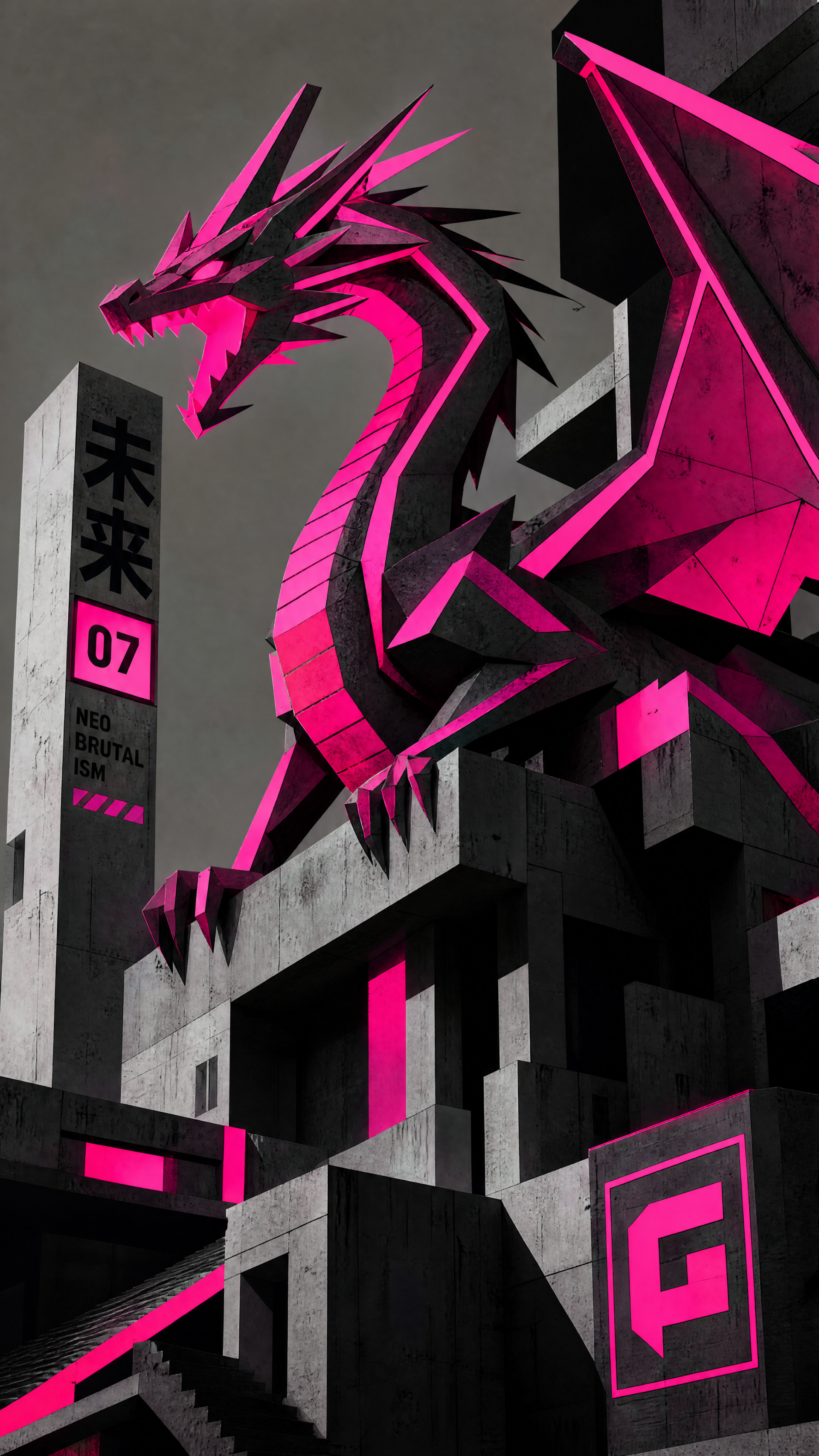 霓虹龙 — Neo-Citadel iPhone 壁纸