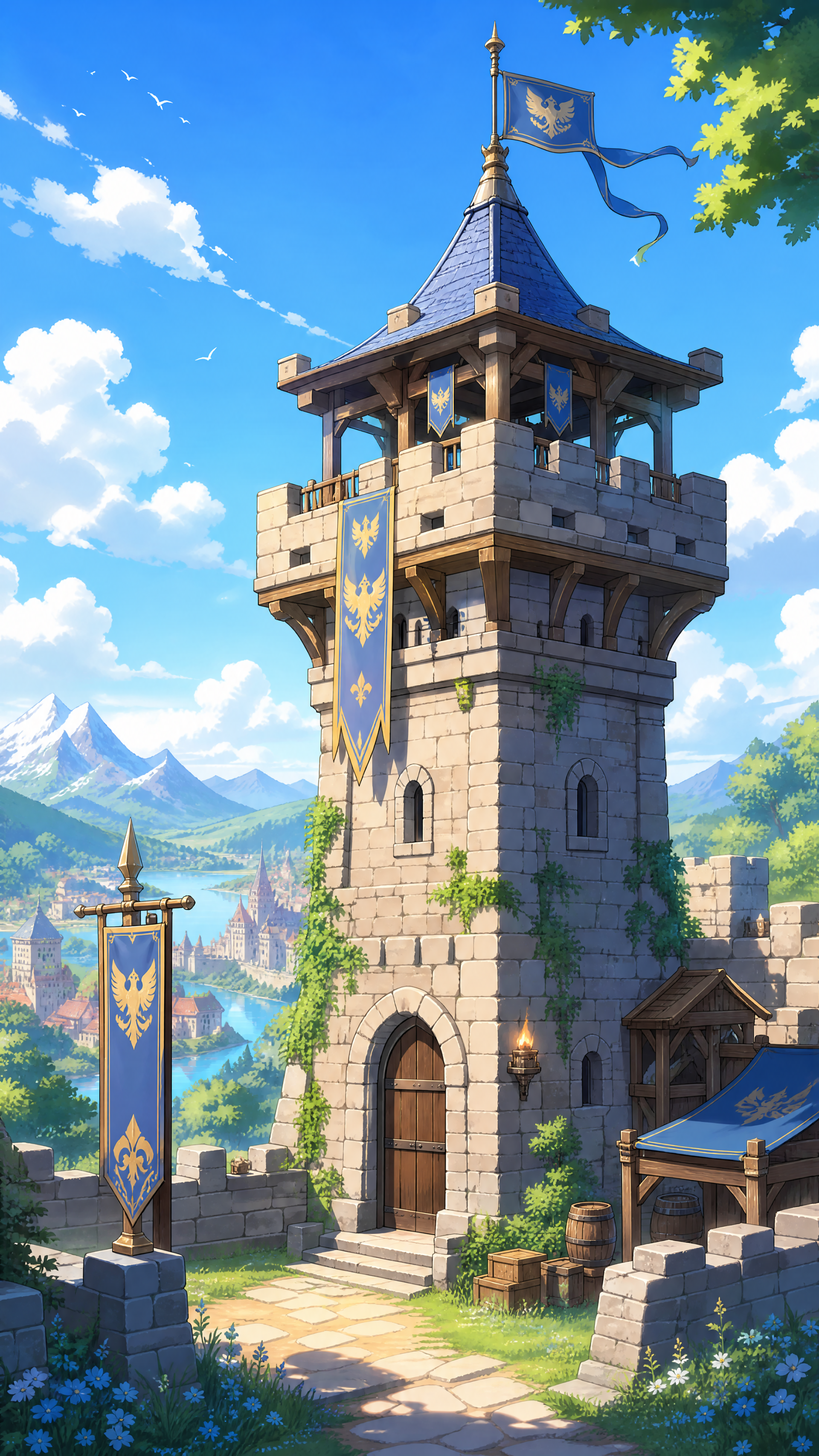 天空之盾 — 强化塔 iPhone 壁纸