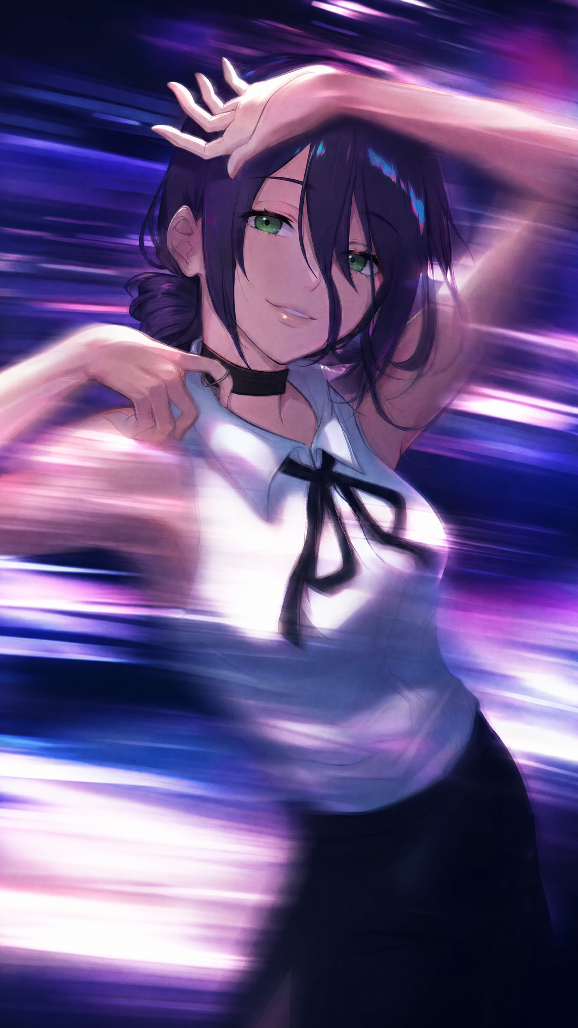 Reze — Neon Rush iPhone 壁纸（电锯侠