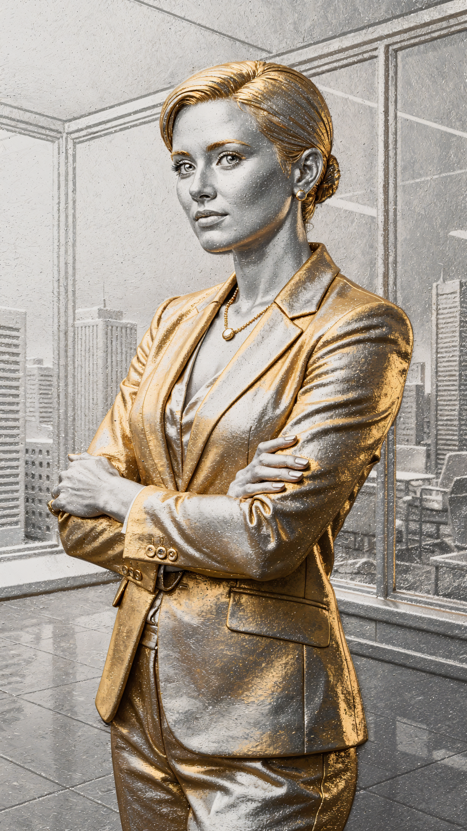 金色行政人员 – 女商人 iPhone 壁纸