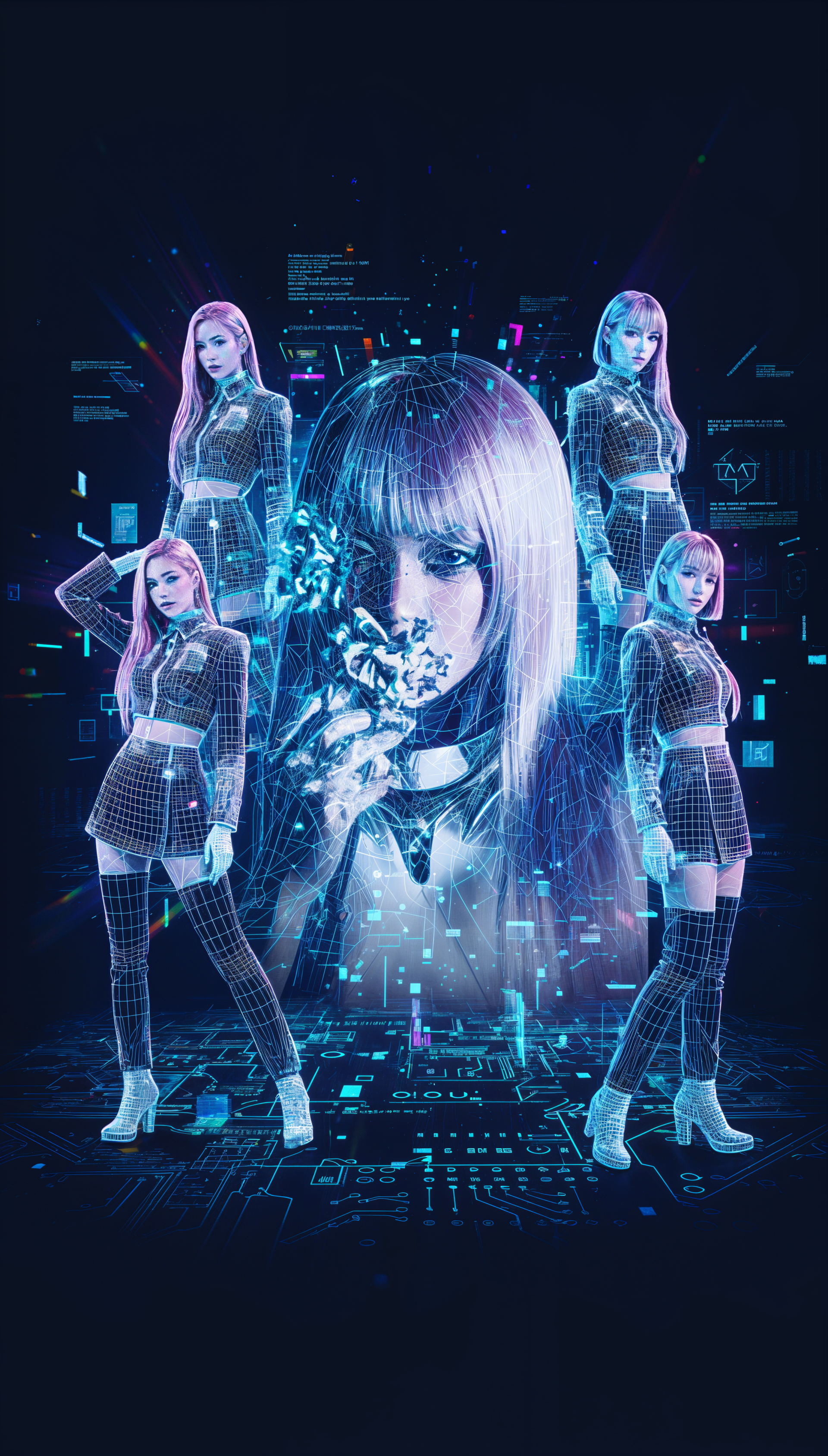 ITZY 霓虹灯全息绽放 — iPhone 壁纸