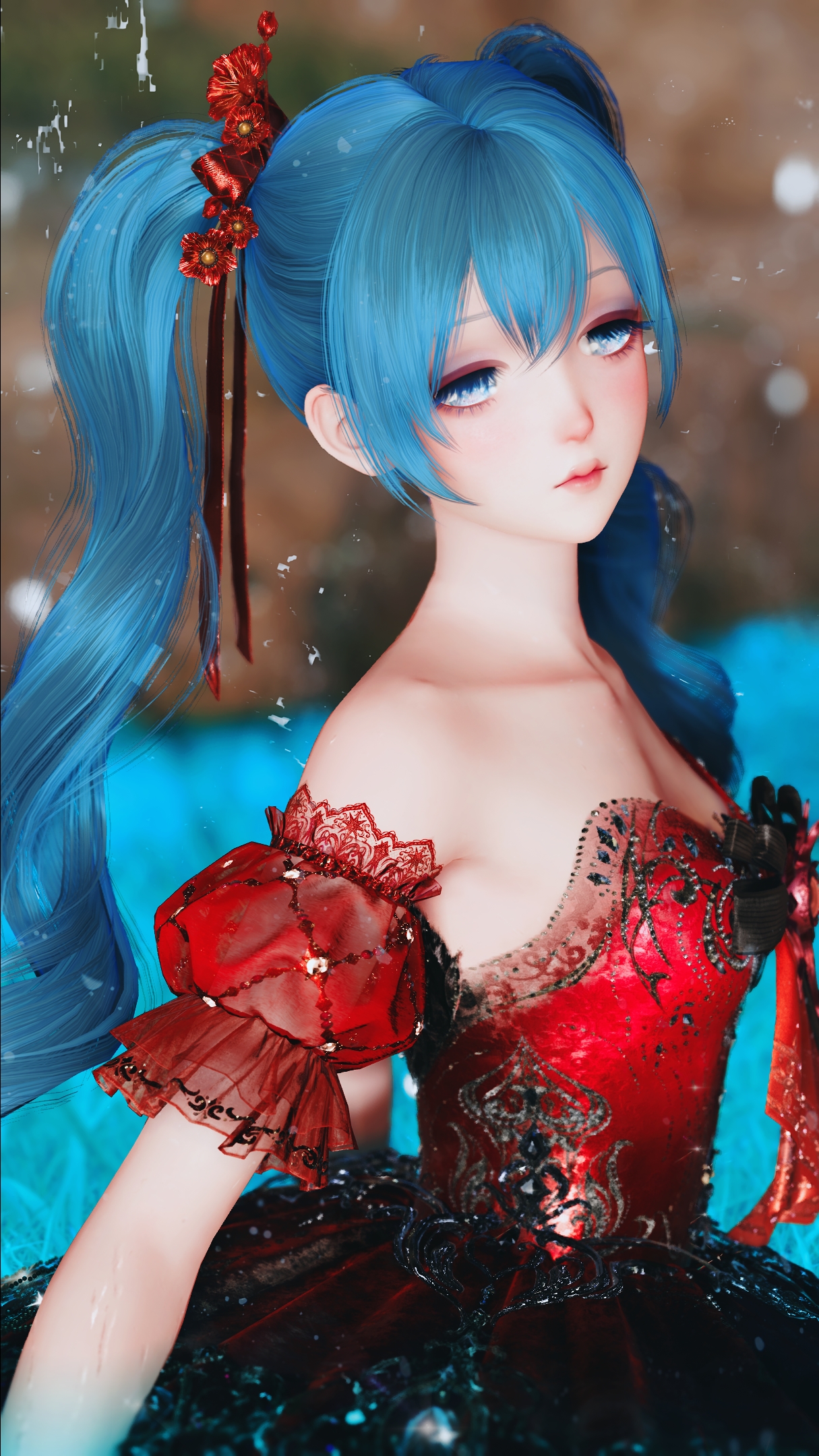 infinitynikki｜twintails｜reddress