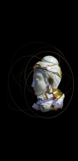 [2436x1125]3D 佛像 机械 创意 苹果手机动漫壁纸图片