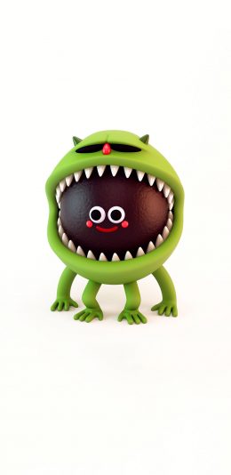 [2436x1125]3D 动漫 小怪兽 头套 苹果手机动漫壁纸图片