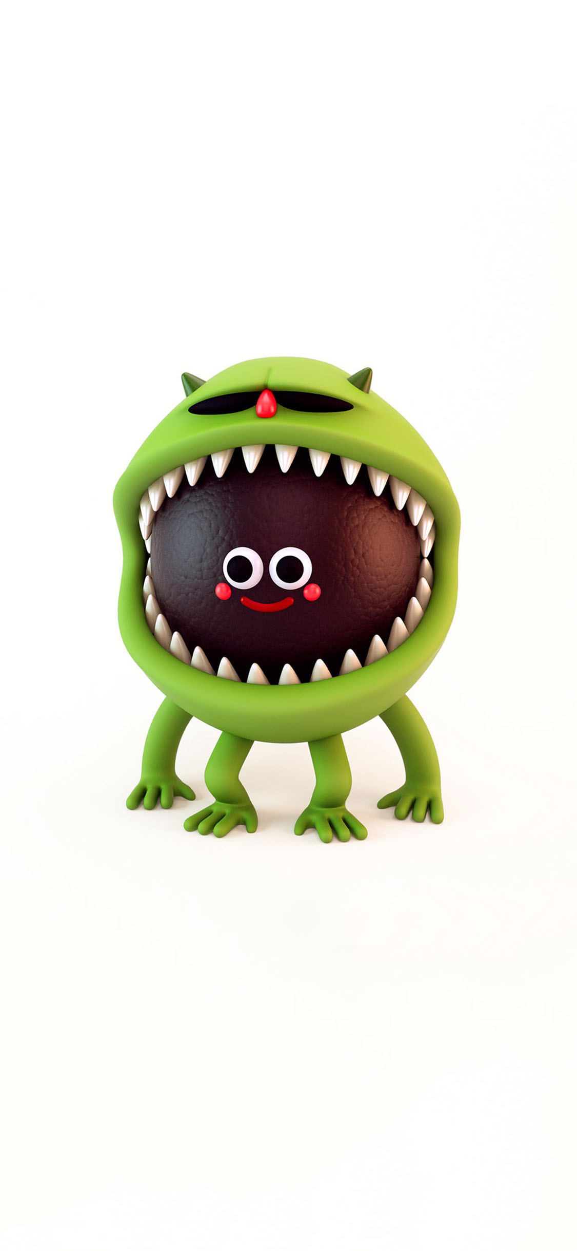 [2436×1125]3D 动漫 小怪兽 头套 苹果手机动漫壁纸图片