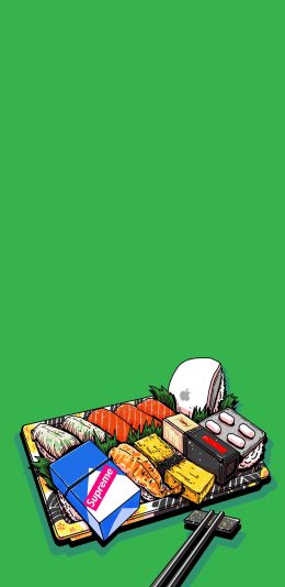 [2436x1125]CJroblue插画 寿司 supreme YSL 苹果手机动漫壁纸图片