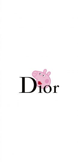 [2436x1125]Dior 品牌 小猪佩奇 双标 苹果手机动漫壁纸图片