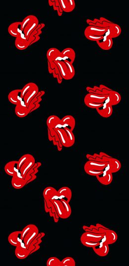 [2436x1125]EU溶解心 舌头 平铺 苹果手机动漫壁纸图片