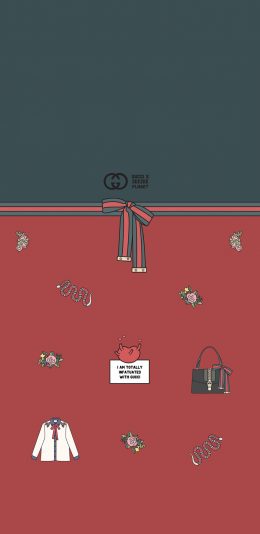 [2436x1125]Gucci 品牌 卡通 包包 服饰 苹果手机动漫壁纸图片