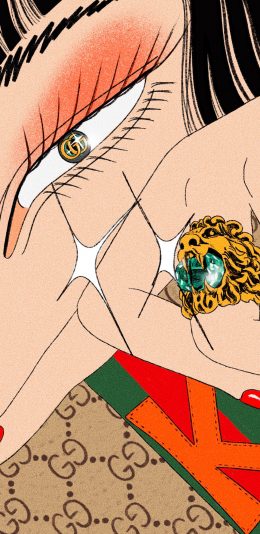 [2436x1125]Gucci 品牌 奢侈品 插图 （取自微博：G195） 苹果手机动漫壁纸图片