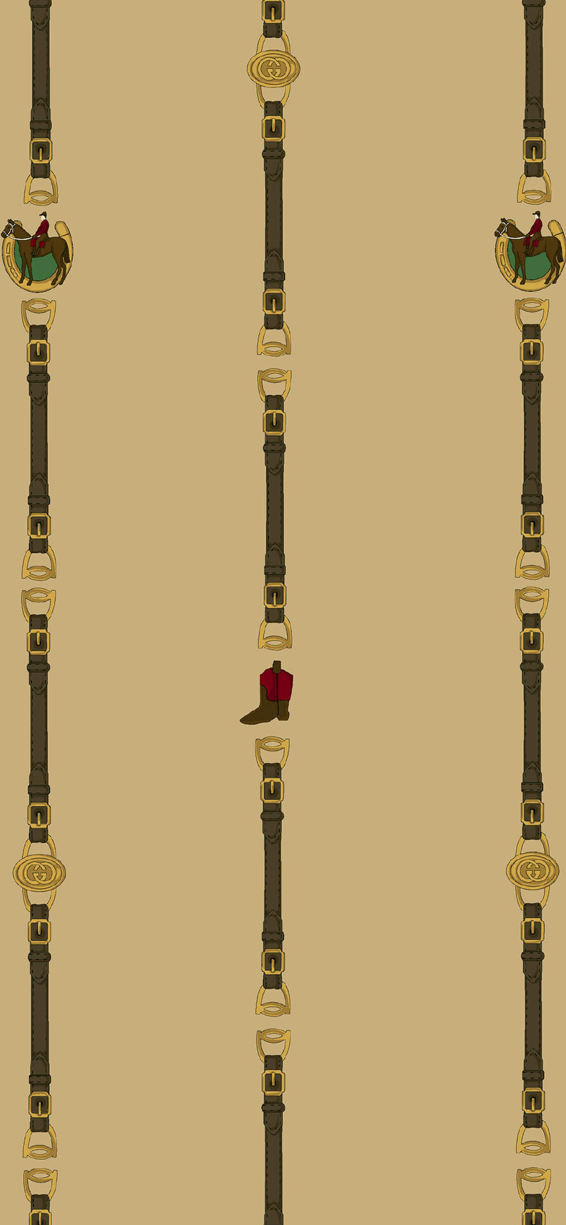 [2436×1125]Gucci 品牌 奢侈品 皮带 插图 （取自微博：G195） 苹果手机动漫壁纸图片