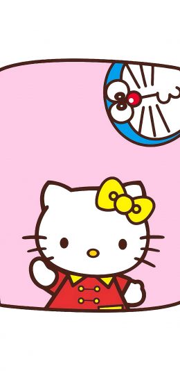 [2436x1125]Hello Kitty 凯特猫 粉色 哆啦A梦 苹果手机动漫壁纸图片