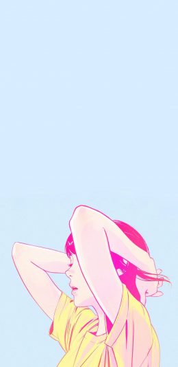 [2436x1125]IIya Kuvshinov 插画作品 女孩 侧身 苹果手机动漫壁纸图片