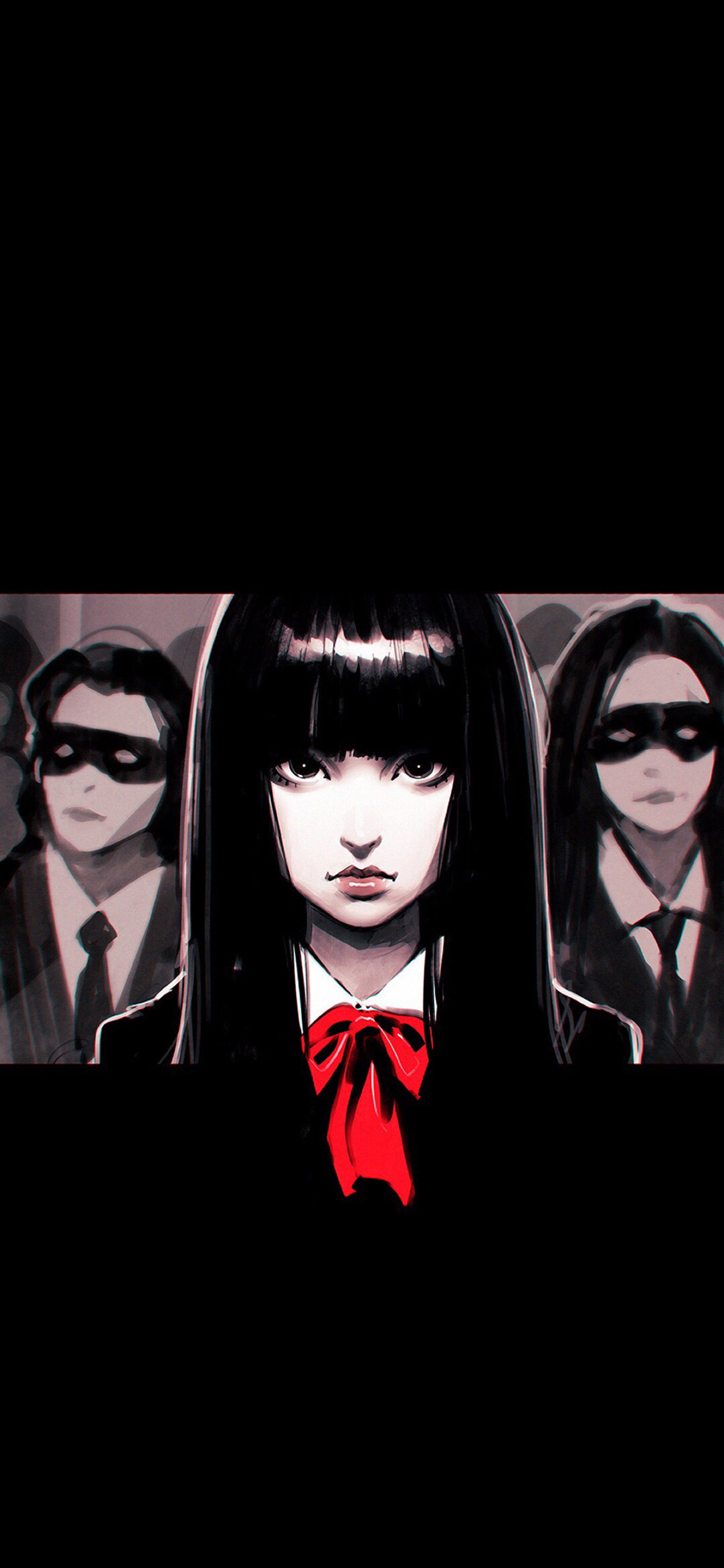 [2436×1125]IIya Kuvshinov插画 日系 动漫少女 暗黑 苹果手机动漫壁纸图片