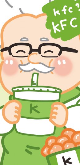 [2436x1125]KFC爷爷 形象 logo 代言人 苹果手机动漫壁纸图片