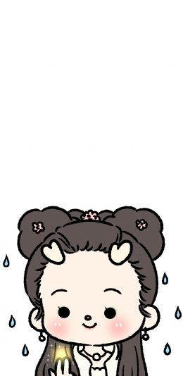 [2436x1125]Q版 春光灿烂猪八戒 小龙女 苹果手机动漫壁纸图片