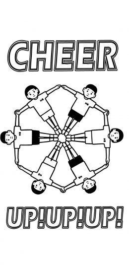 [2436x1125]cheer up 庆祝 方式 队列 苹果手机动漫壁纸图片