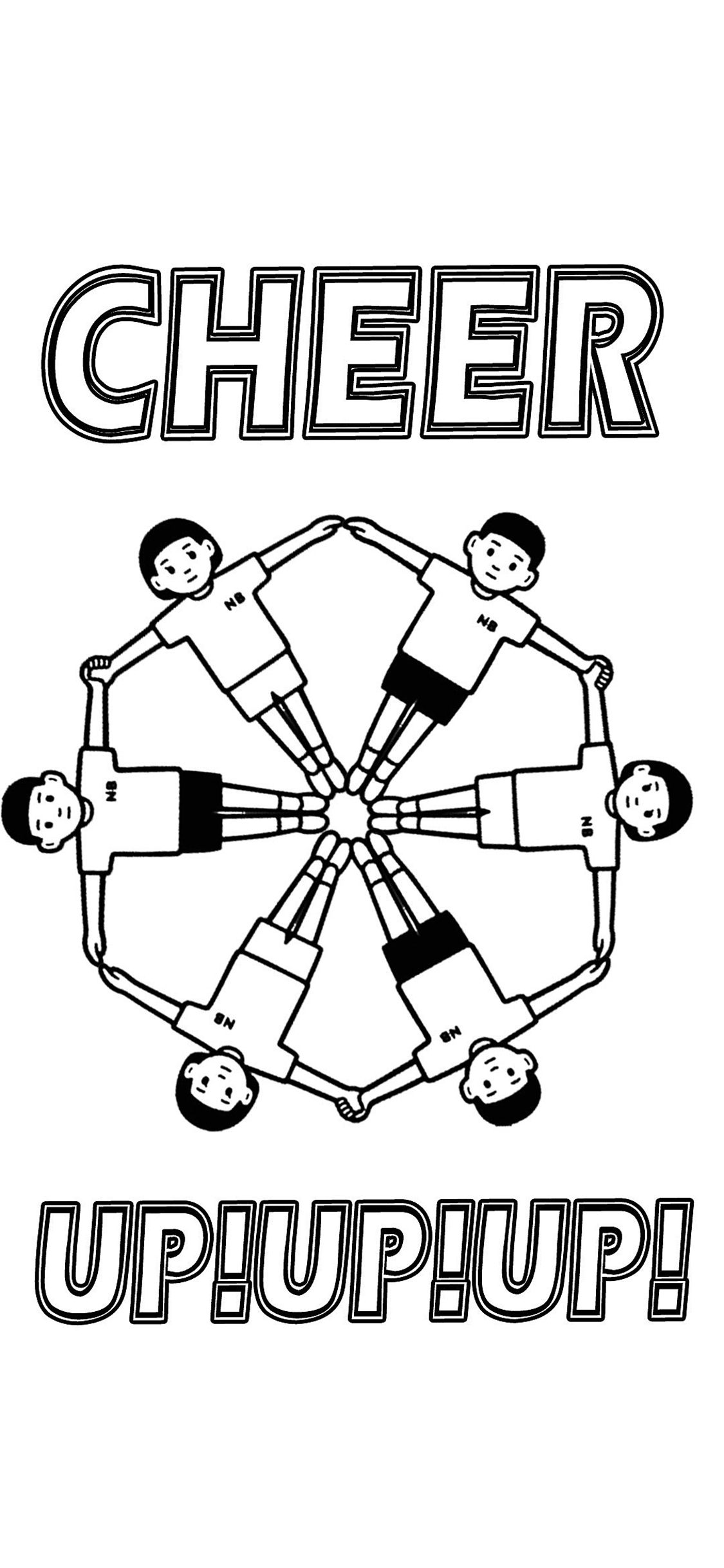 [2436×1125]cheer up 庆祝 方式 队列 苹果手机动漫壁纸图片