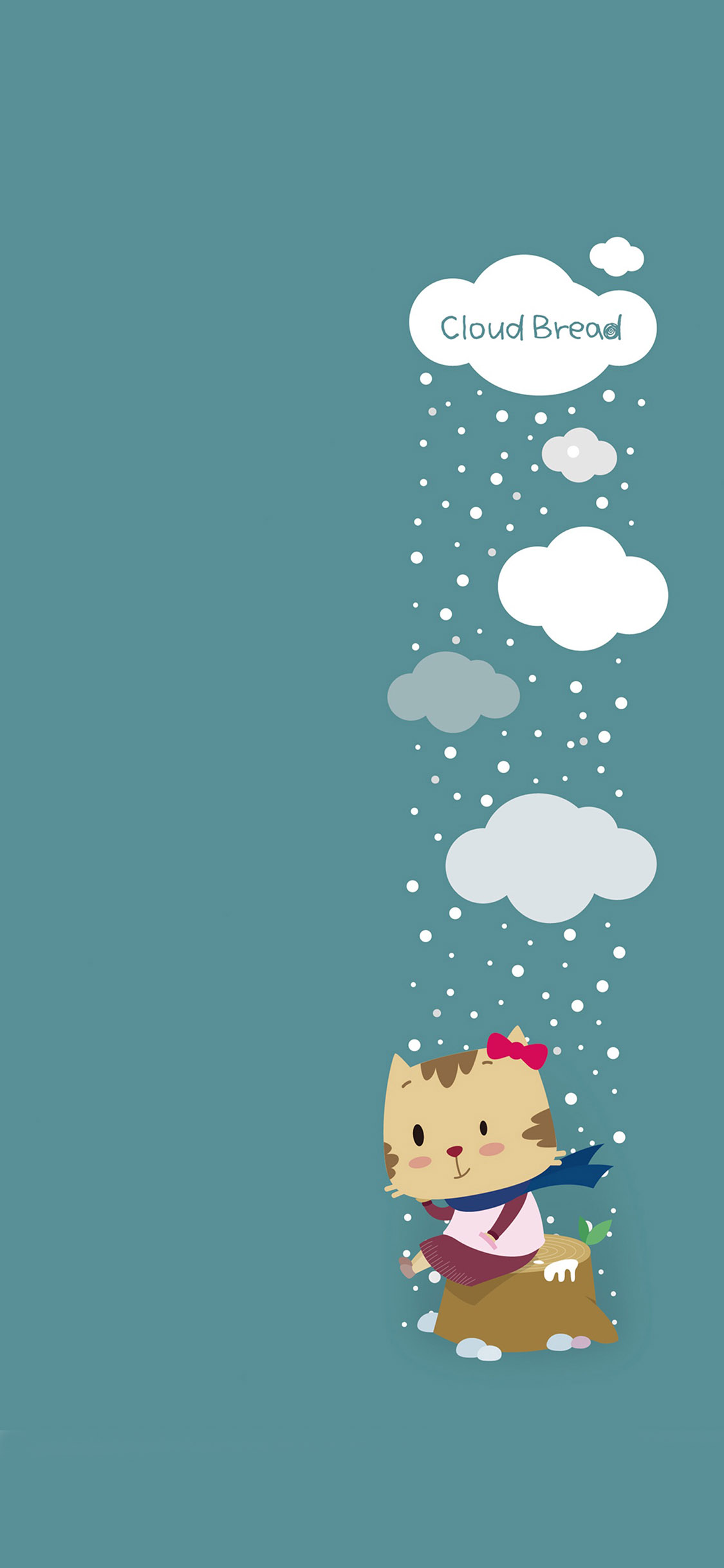[2436×1125]cloud bread 云彩面包 动漫 云朵 猫咪 创意 苹果手机动漫壁纸图片