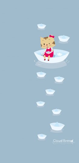[2436x1125]cloud bread 云彩面包 折纸船 创意 苹果手机动漫壁纸图片