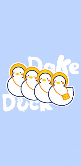 [2436x1125]duck 达可鸭 可爱 鸭 卡通 苹果手机动漫壁纸图片