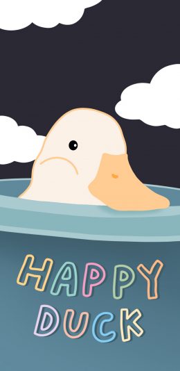 [2436x1125]happy duck 鸭头 卡通 苹果手机动漫壁纸图片