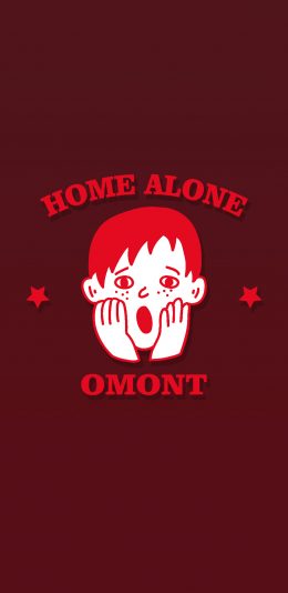 [2436x1125]home alone 小鬼当家 红 苹果手机动漫壁纸图片