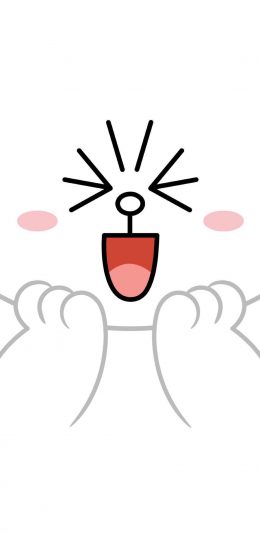 [2436x1125]line friends 可妮兔 卡通 可爱 白色 苹果手机动漫壁纸图片