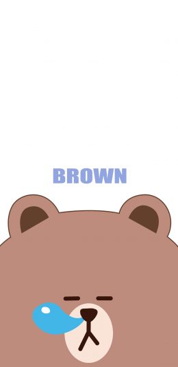 [2436x1125]line friends 布朗熊 卡通 可爱 瞌睡 苹果手机动漫壁纸图片