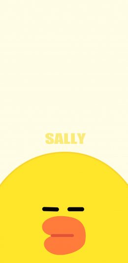 [2436x1125]line friends 萨莉鸡 卡通 可爱 黄色 瞌睡 苹果手机动漫壁纸图片