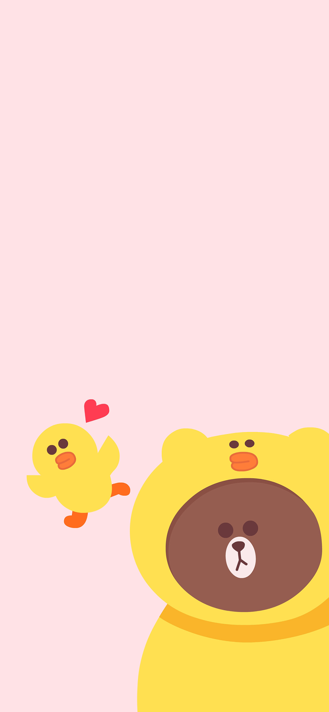 [2436×1125]line 卡通 布朗熊 萨莉鸡 可爱 苹果手机动漫壁纸图片