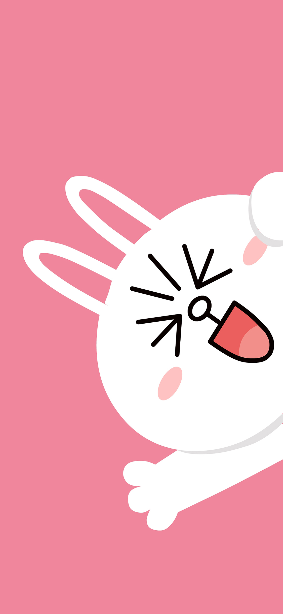 [2436×1125]line 可妮兔 粉色 卡通 可爱 苹果手机动漫壁纸图片