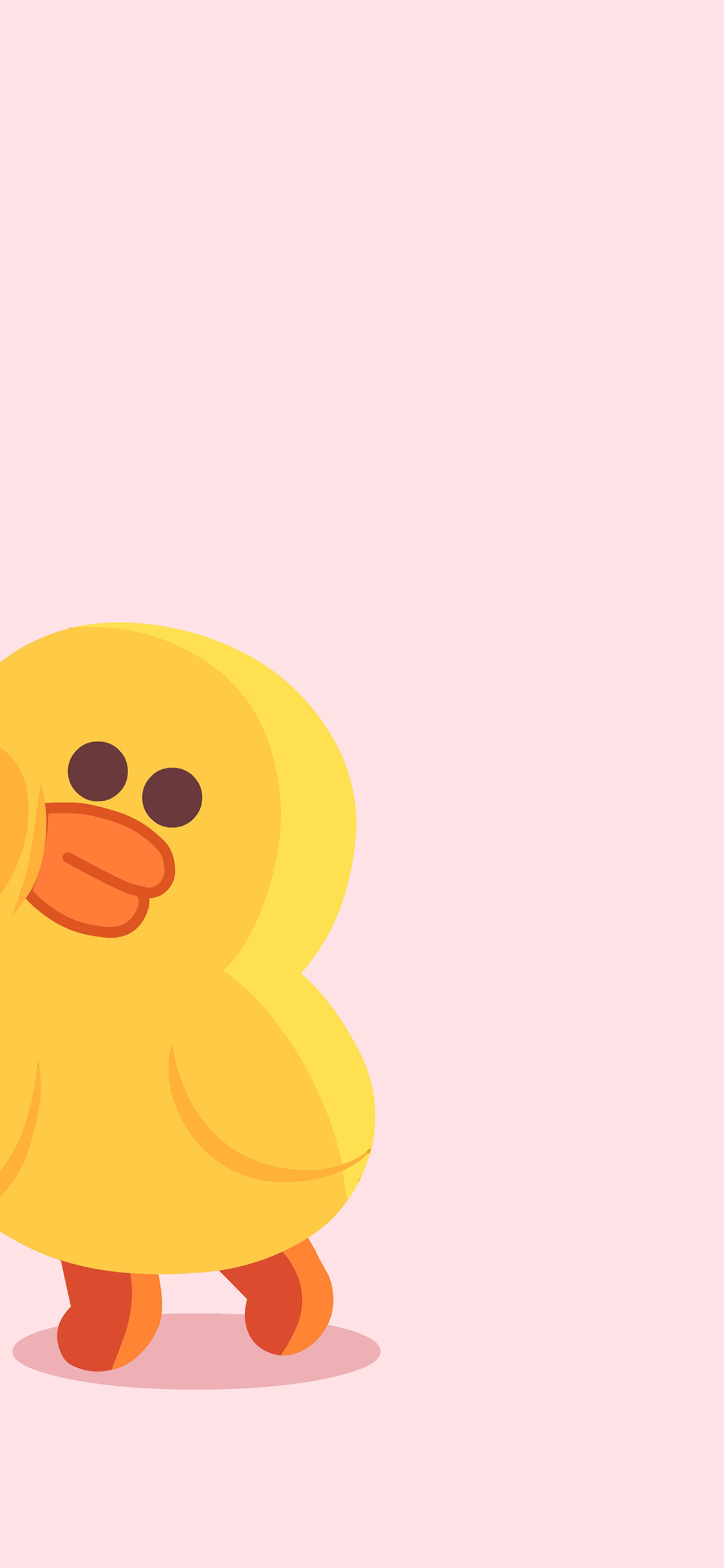 [2436×1125]line 可爱 卡通 萨莉鸡 粉色 苹果手机动漫壁纸图片