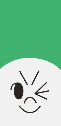 [2436x1125]line 穆恩 白色 绿色 卡通 大头 苹果手机动漫壁纸图片