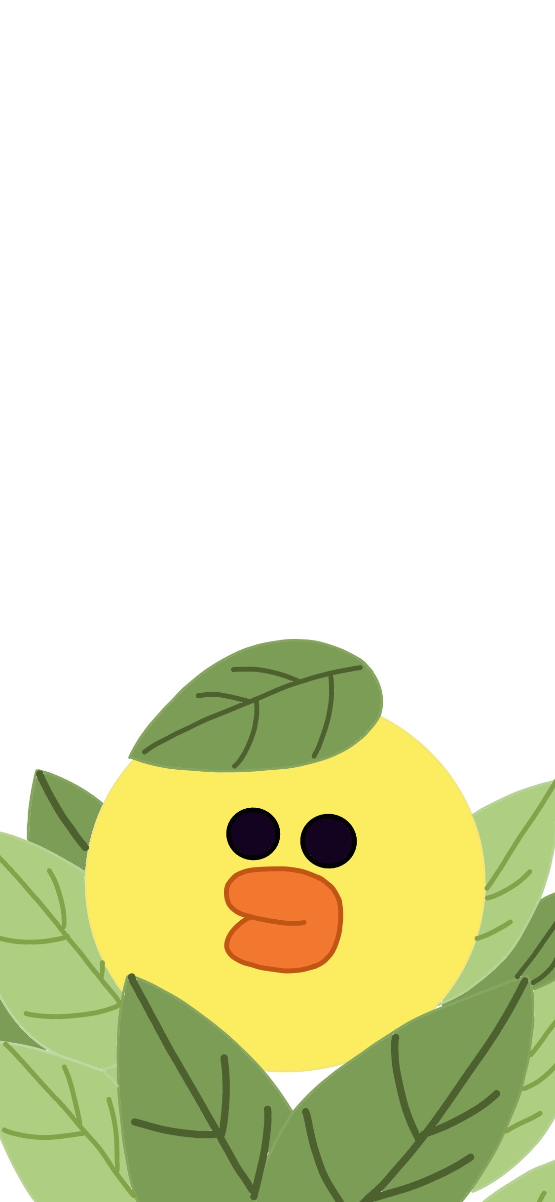 [2436×1125]linefriends 卡通 叶子 萨莉鸡 苹果手机动漫壁纸图片