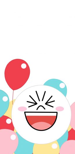 [2436x1125]linefriends 卡通 气球 面包人 苹果手机动漫壁纸图片